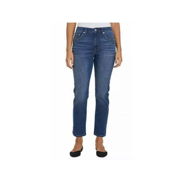 Ella Moss Woman's Juniors Jeans High Waist Size 6 Blue Slim Straight‎ Ankle - Picture 1 of 12